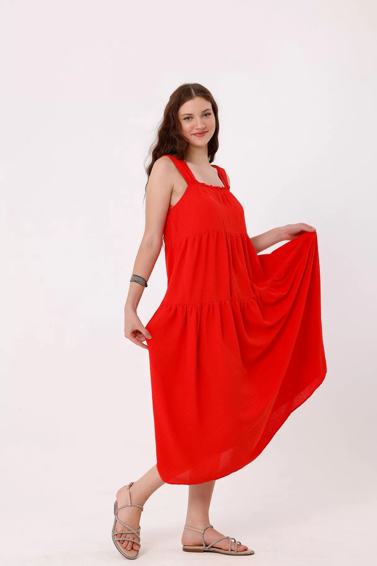 NAF NAF Robes^Robe Vanille Rouge